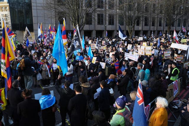 Chinese embassy protesters 