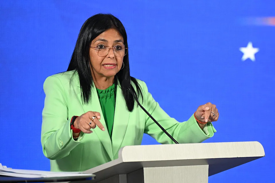 Venezuela’s Vice President Delcy Rodriguez accused the U.S. of invading her country under false pretenses. / FEDERICO PARRA / AFP via Getty Images