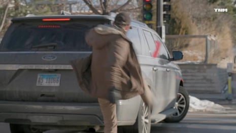 Alex Pretti kicks tail light of federal agent's vehicle before confrontation – video 