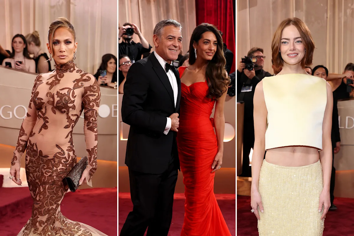 2026 Golden Globes red carpet: All the best and worst looks from stars like Jennifer Lopez, Emma Stone, Pamela Anderson, George & Amal Clooney and more