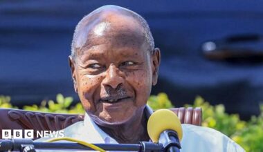 A close-up of Yoweri Museveni