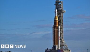 Nasa's mega Moon rocket arrives at launch pad