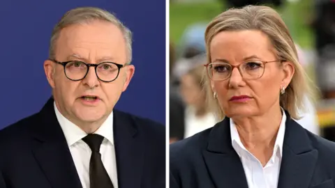 Steven Markham/ Mick Tsikas/ EPA Anthony Albanese and Sussan Ley
