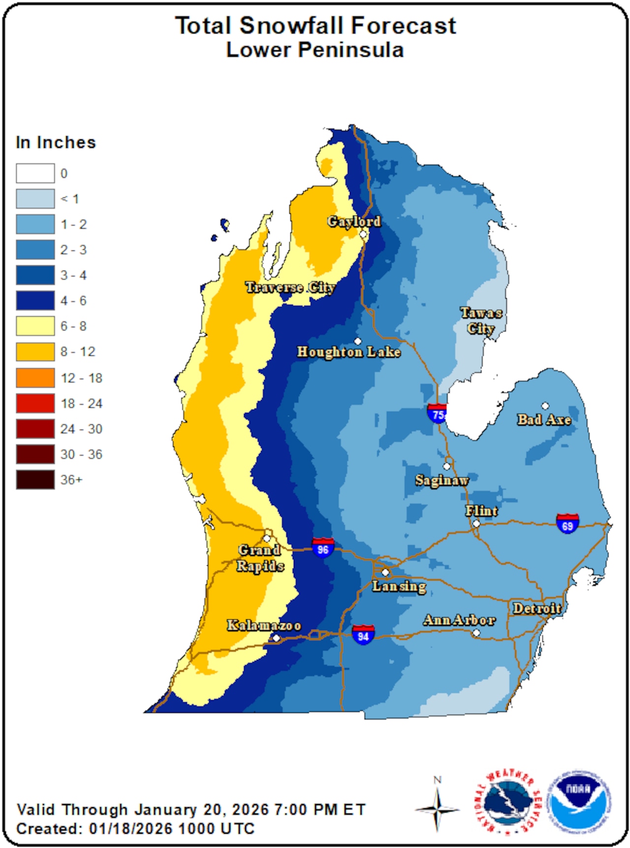 total Michigan heavy snow