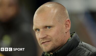 Liam Manning looks on during his time in charge of Norwich City this season