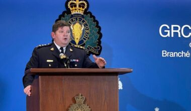 BC RCMP Assistant Commissioner John Brewer speaks at a news conference on Tuesday, Jan. 20 held to update the progress of the B.C. Extortion Task Force. (Grace McLeod/Peace Arch News)