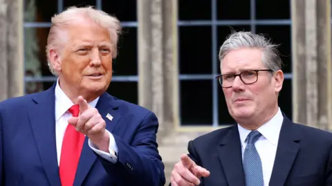 EPA US President Donald Trump and Sir Keir Starmer pictured during a state visit to the UK in September 2025 