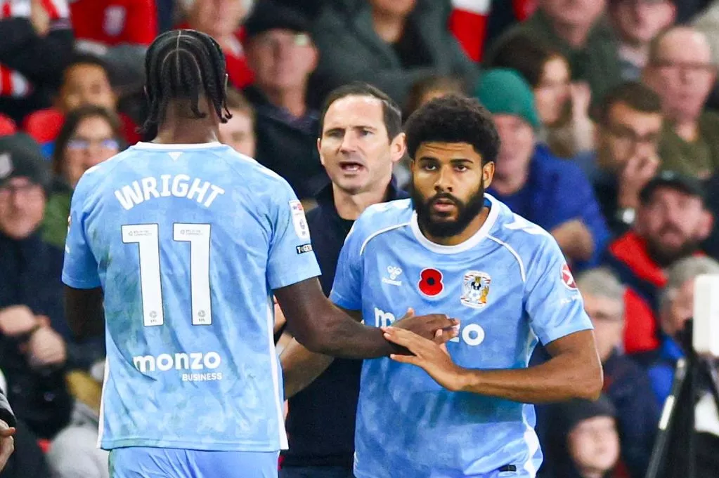Coventry City's Ellis Simms goes on for Haji Wright against Stoke