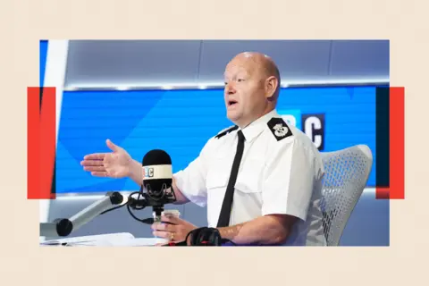 PA Media Former Chief Constable of West Midlands Police, Craig Guildford, during a phone-in on LBC Radio in August 2025
