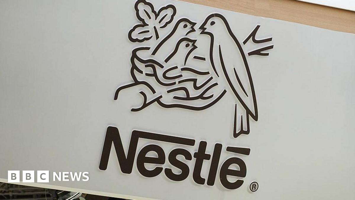 The Nestle logo, featuring a bird feeding its two chicks in a nest.
