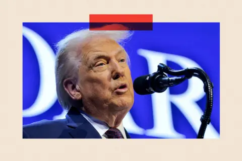 Reuters Donald Trump at the charter announcement for his Board of Peace initiative