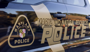 Maryland Natural Resources Police patrol vehicle (Ford F-250) with visible markings.