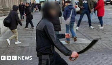 Teenage boys charged after youth seen with machete in city centre