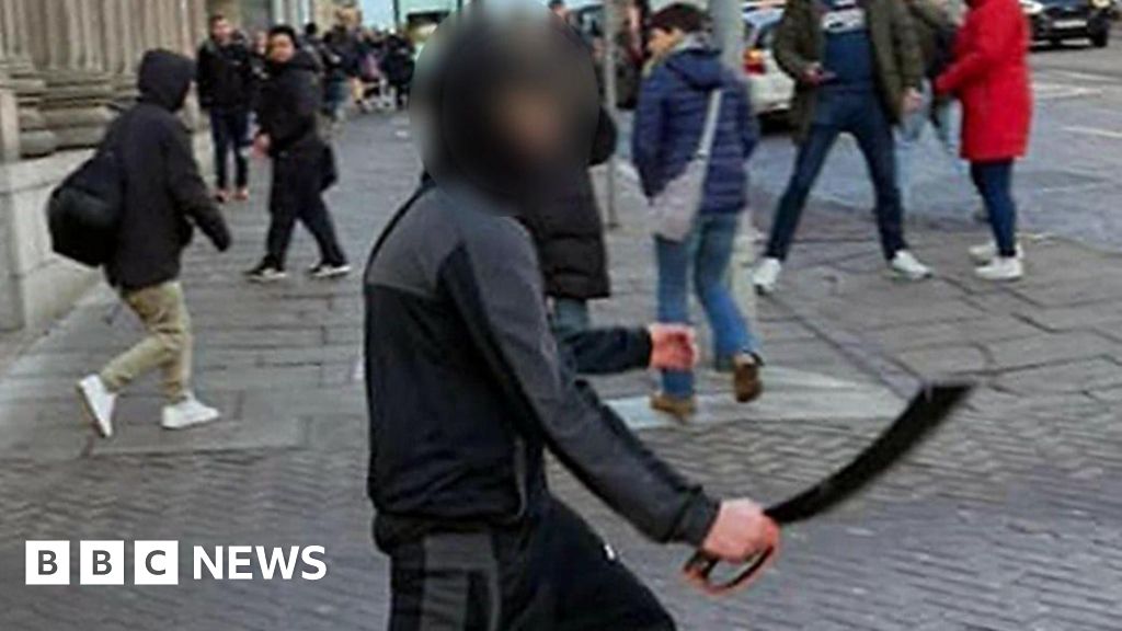 Teenage boys charged after youth seen with machete in city centre