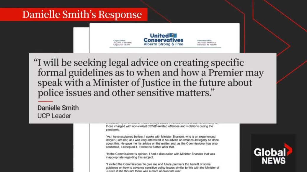 Click to play video: 'Alberta ethics probe finds Danielle Smith violated conflict-of-interest rule'