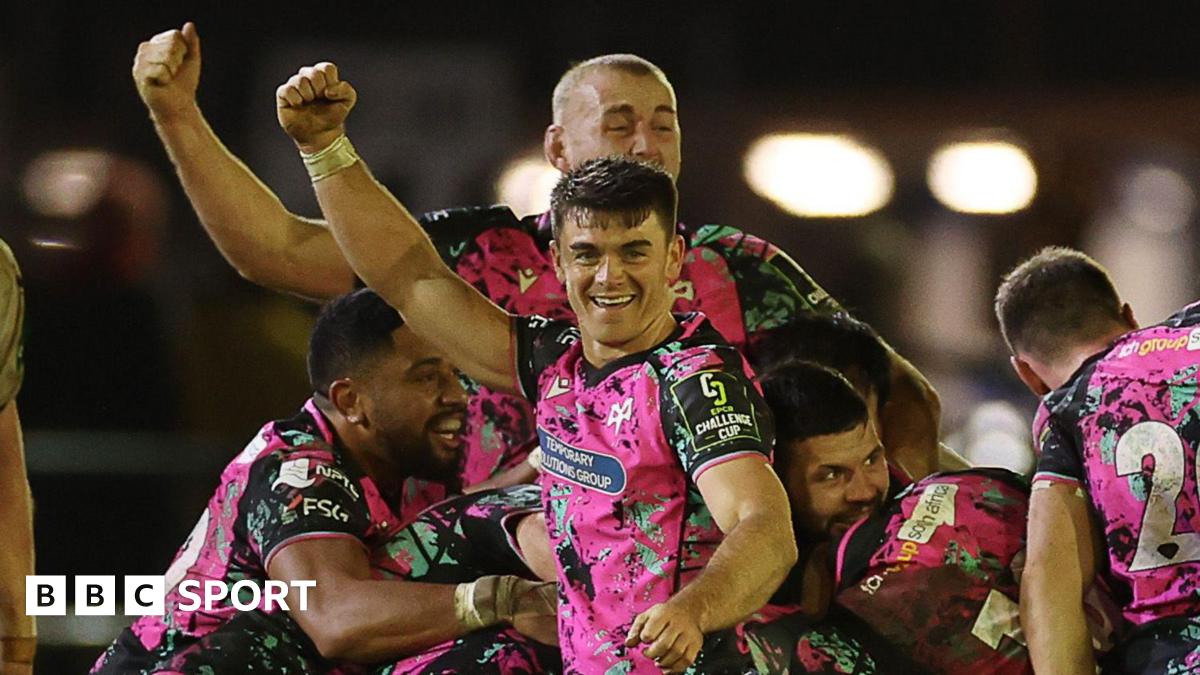 Reuben Morgan-Williams celebrates after Ospreys beat Connacht in Bridgend