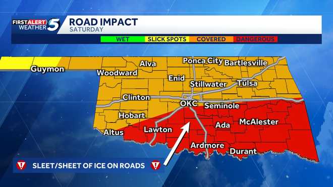 Saturday, Jan. 24, 2026 Oklahoma Road Impact Winter Weather Saturday, Jan. 24, 2026 Oklahoma Road Impact Winter Weather