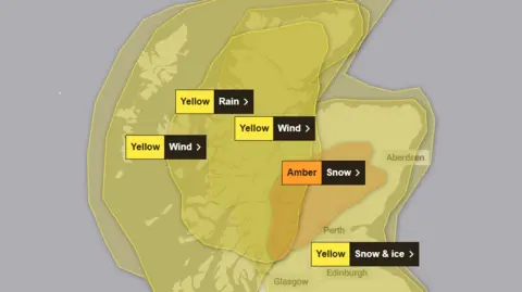 Met Office Weather map of scotland