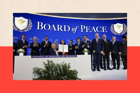 Reuters President Donald Trump takes part in a charter announcement for his Board of Peace initiative 