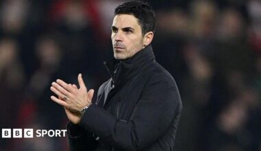 A graphic of Premier League players from every team in the division in 2025-26 season, with the Premier League trophy in front of them.