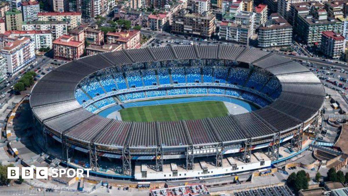 An aerial view of Napoli's Diego Armando Maradona Stadium