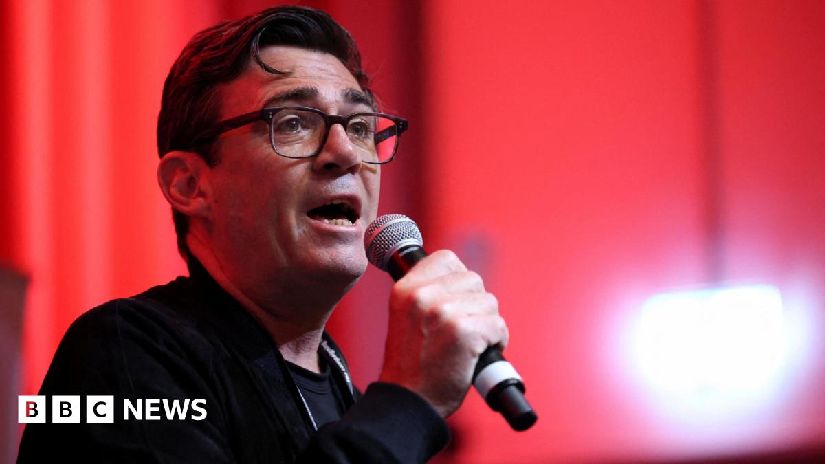 Donald Trump is seen in profile in front of two globes