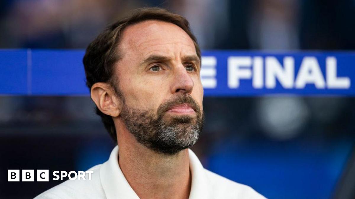 Close-up of Sir Gareth Southgate looking into the distance during a match