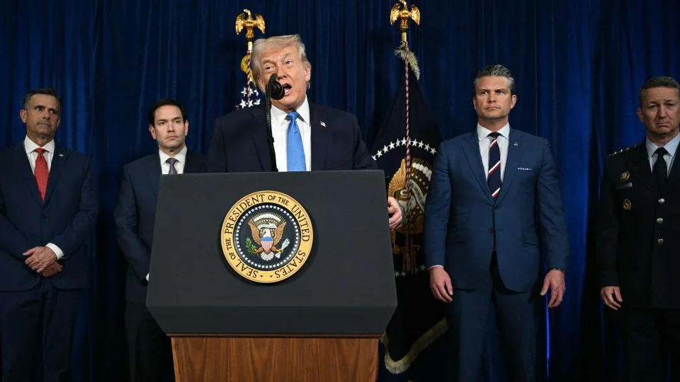US President Donald Trump speaks to the press following US military actions in Venezuela, at his Mar-a-Lago residence in Palm Beach, Florida, on January 3, 2026. - Jim Watson/AFP/Getty Images