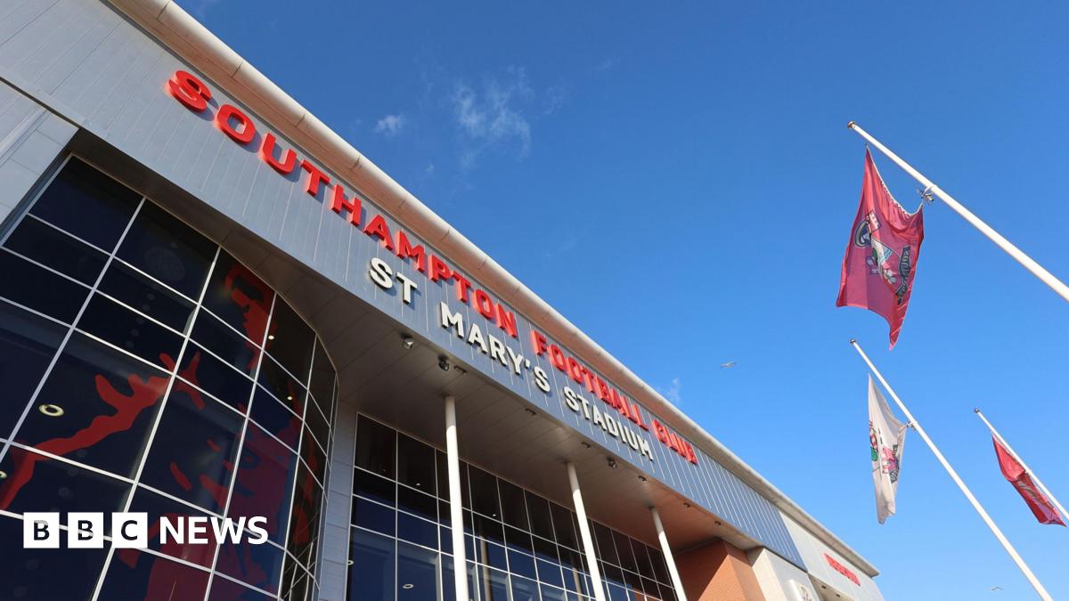 A close-up of the front of Southampton Football Club's St Mary's stadium
