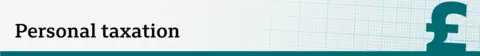 Green banner that says personal taxation 