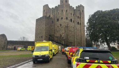 Emergency services converge on Rochester Castle following reports of person ‘falling from height’