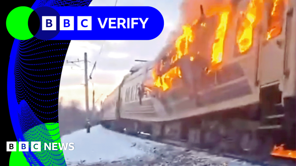 BBC Verify: Dramatic footage shows baby among those evacuated from blazing Ukraine train