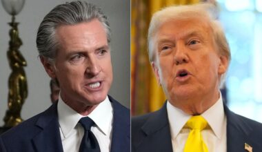 Gavin Newsom urges 'pathetic' world leaders to stand up to 'T-Rex' Trump