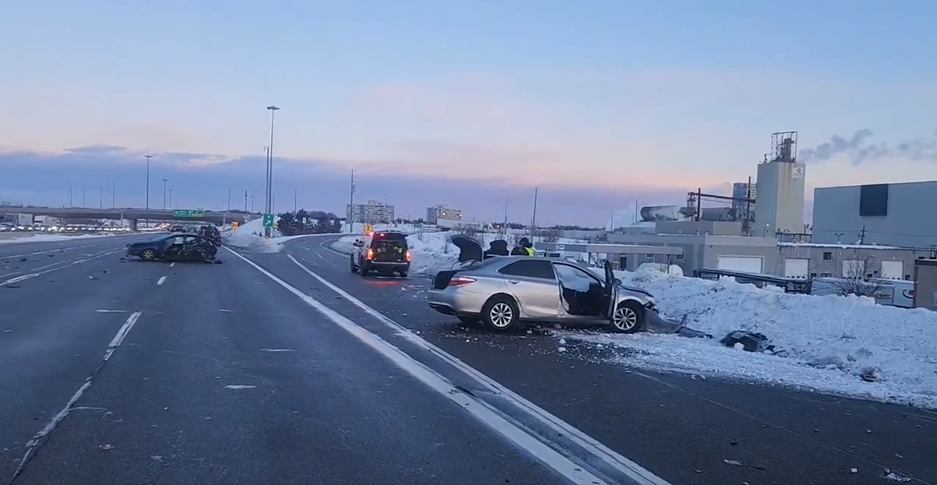 Crash shuts down northbound Highway 410 in Brampton