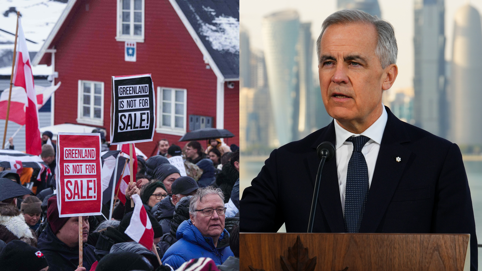 Click to play video: 'Carney calls Trump tariff threats on European countries over Greenland an ‘escalation’'