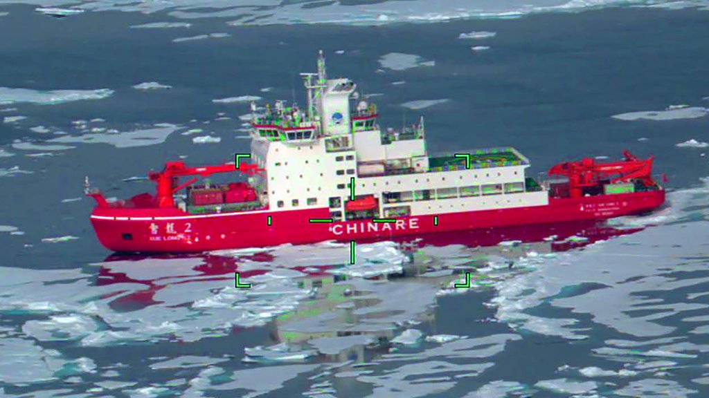 The U.S. is monitoring five Chinese icebreakers in the Arctic near Alaska..