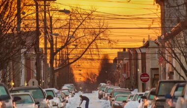 A snow shoveler tackles East Letterly Street in Kensington after almost 2 feet fell upon Philly in January 2016, the city's last double-digit snowfall.