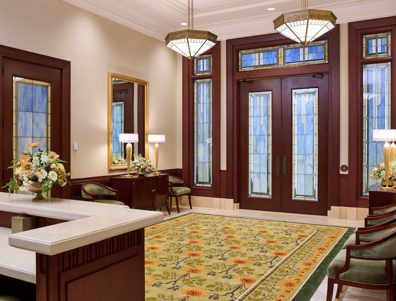 The entryway of the Burley Idaho Temple.