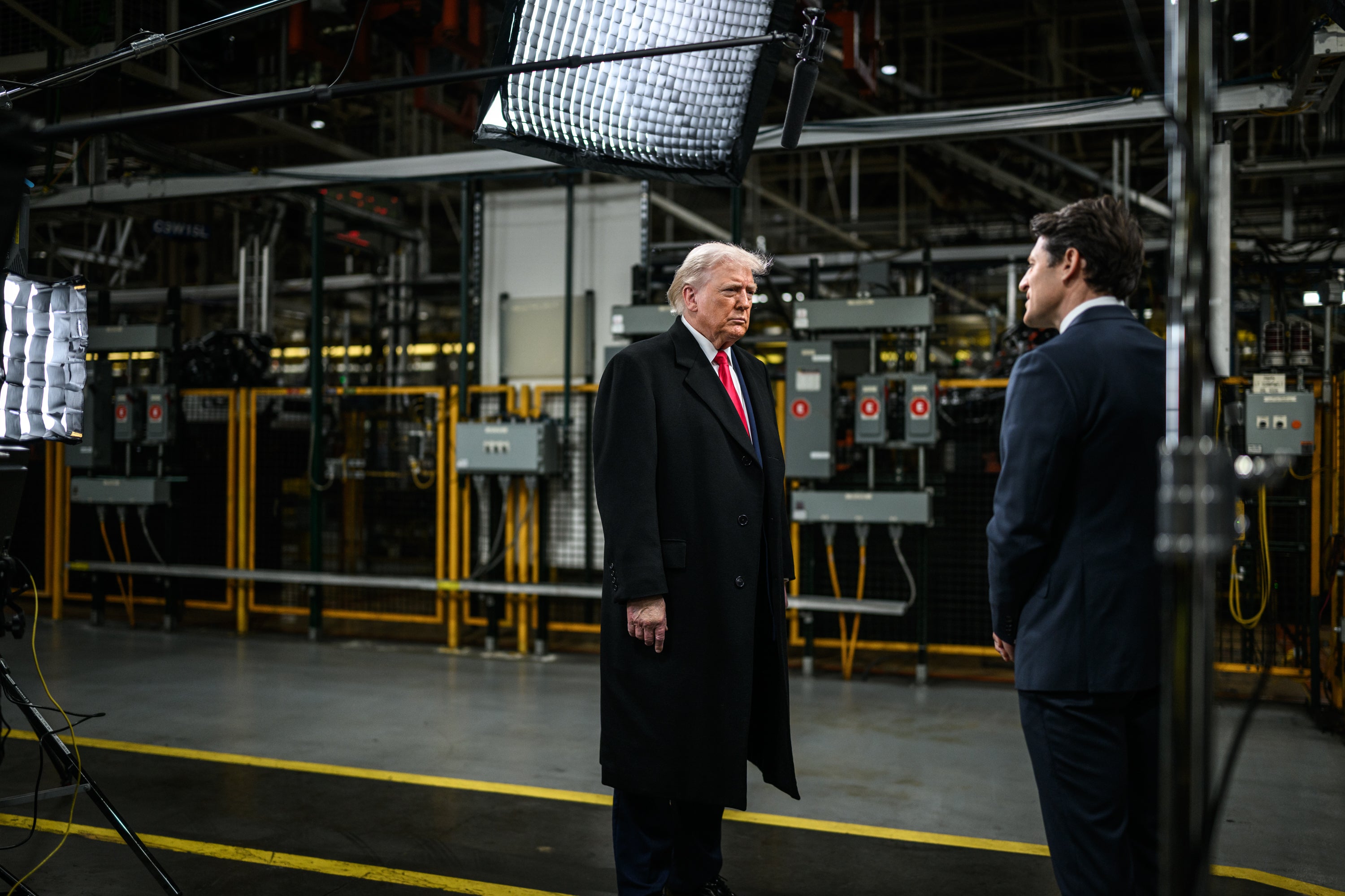 In the moments after Trump finished taping a 13-minute interview with CBS Evening News anchor Tony Dokoupil in Michigan on Tuesday, Leavitt issued a stern warning to him