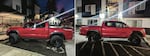 Images of the red Toyota Tacoma truck driven by Luis Nino-Moncada included in a U.S. Department of Justice court filing on Monday, Jan. 12, 2026. Moncada was one of two people shot in Portland by the U.S. Border Patrol last week.