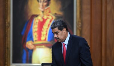 Venezuelan President Nicolas Maduro leaves a press conference at the Miraflores presidential palace in Caracas on July 31, 2024. (Photo by FEDERICO PARRA/AFP via Getty Images)