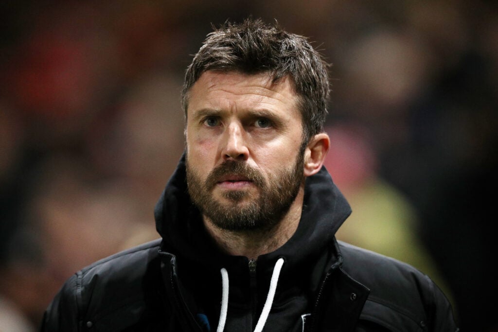 Manchester United legend Michael Carrick looks on prior to the Sky Bet Championship match between Bristol City and Middlesbrough at Ashton Gate in 2025 in Bristol, England.