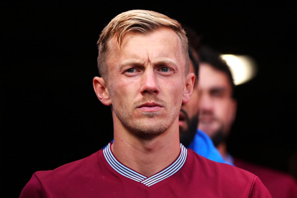 West Ham midfielder James Ward-Prowse looks on from the tunnel