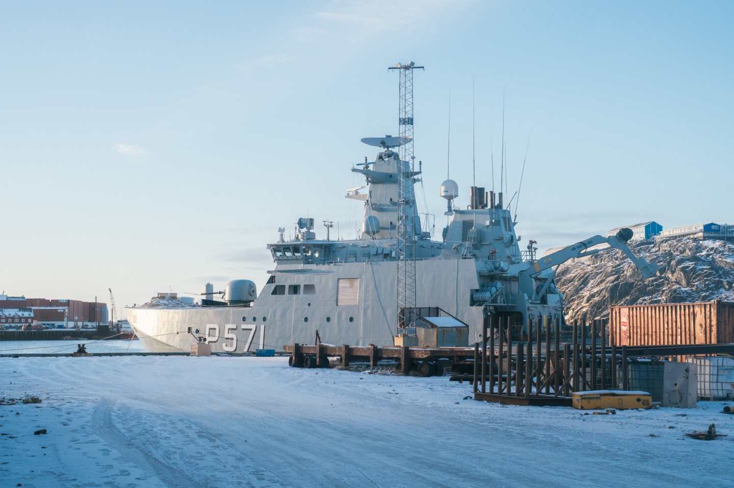 A Danish boat patrols in Greenland