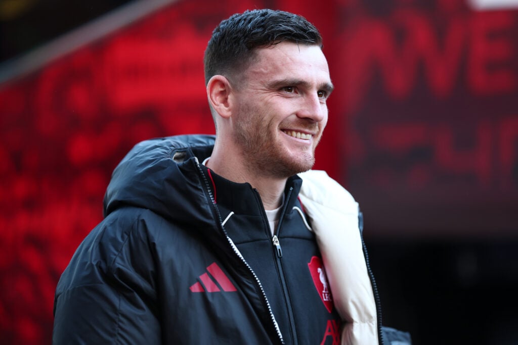 Andy Robertson before Fulham v Liverpool - Premier League