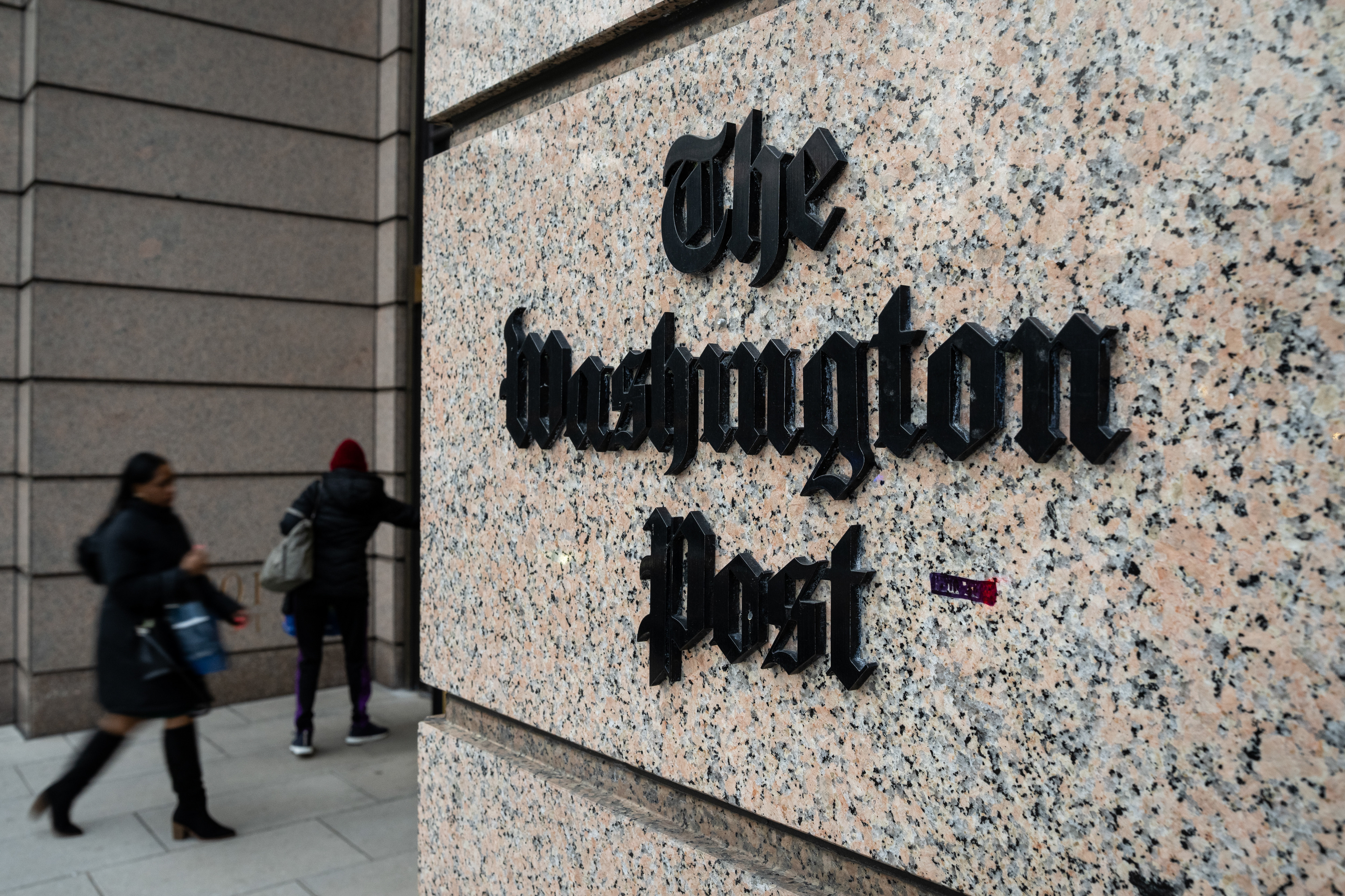 The Washington Post headquarters in Washington, DC, US, on Wednesday, Jan. 14, 2026. Federal agents searched the home of a Washington Post reporter who allegedly obtained and reported on classified information from a Pentagon contractor who is currently in jail, Attorney General Pam Bondi said. Photographer: Graeme Sloan/Bloomberg via Getty Images