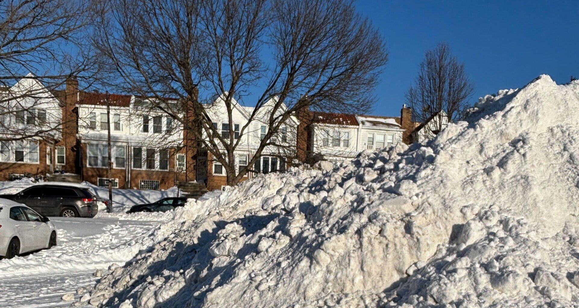 snow buildup in Roxborough