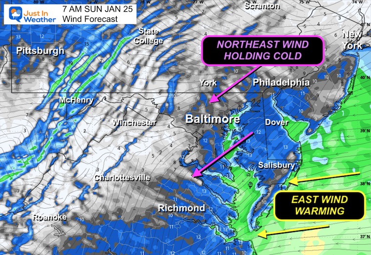 January 23 weather wind Sunday 7 AM