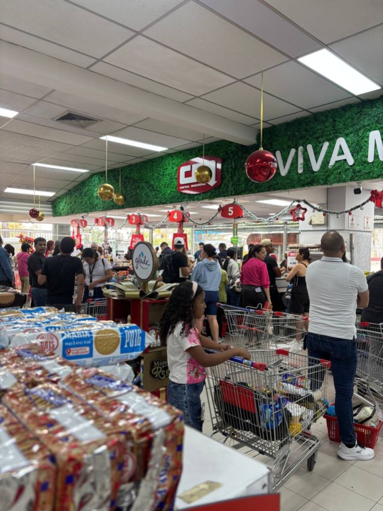 A view inside a Caracas grocery store