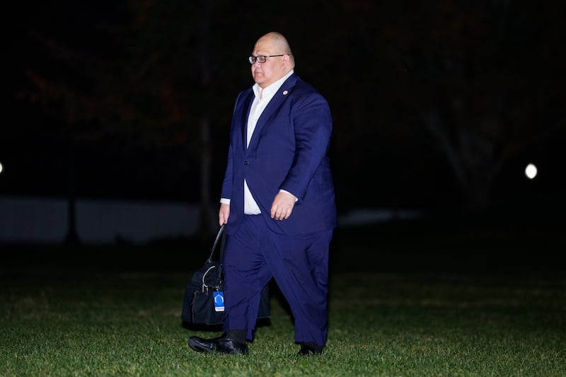 White House Communications Director Steven Cheung arrives at the White House on November 2, 2025 in Washington, DC. Trump spent the weekend at his Mar-a-Lago club in Palm Beach, Florida.